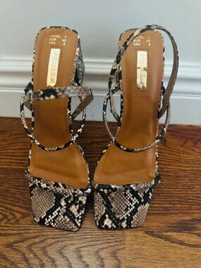 Primark low block heel snake print sandal